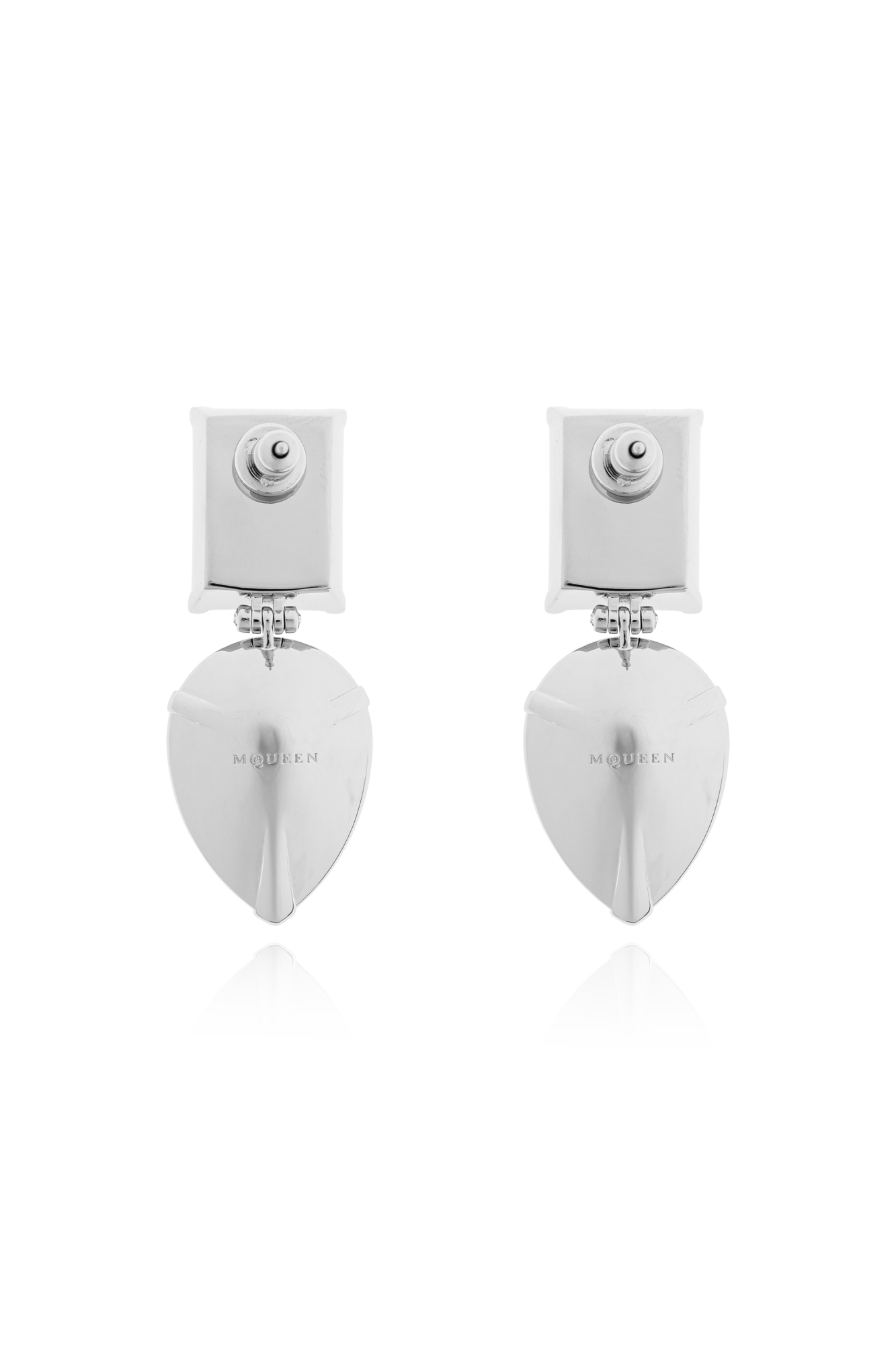 Silver Earrings with shimmering crystals Alexander McQueen